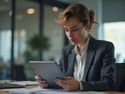 Person studying election laws on a tablet