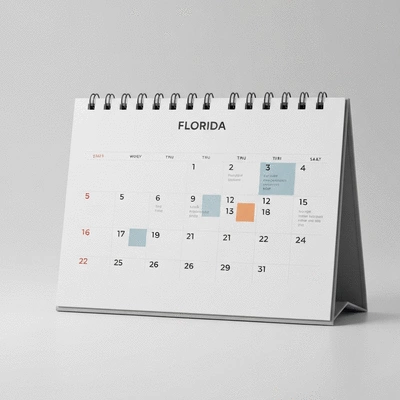 Calendar with highlighted election dates and deadlines