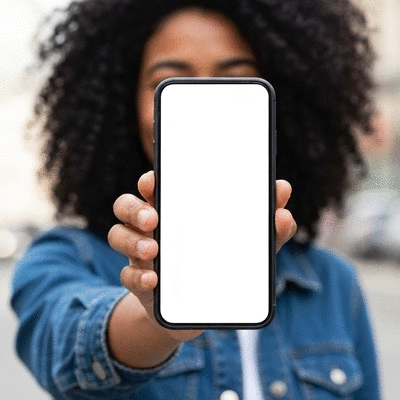 Person holding a smartphone with a political text message displayed, showing clear and concise content, no text, no words, no typography, 8K