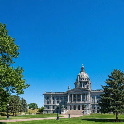 Colorado State Capitol building with a clear blue sky